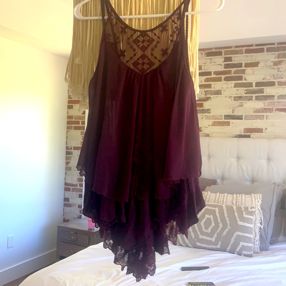 Dark plum colored free people top